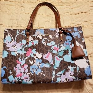 Calvin Klein Brown Floral Purse
